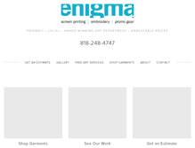 Tablet Screenshot of enigmascreenprinting.com